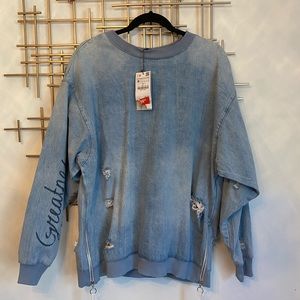 Zara Oversized Jean Sweater